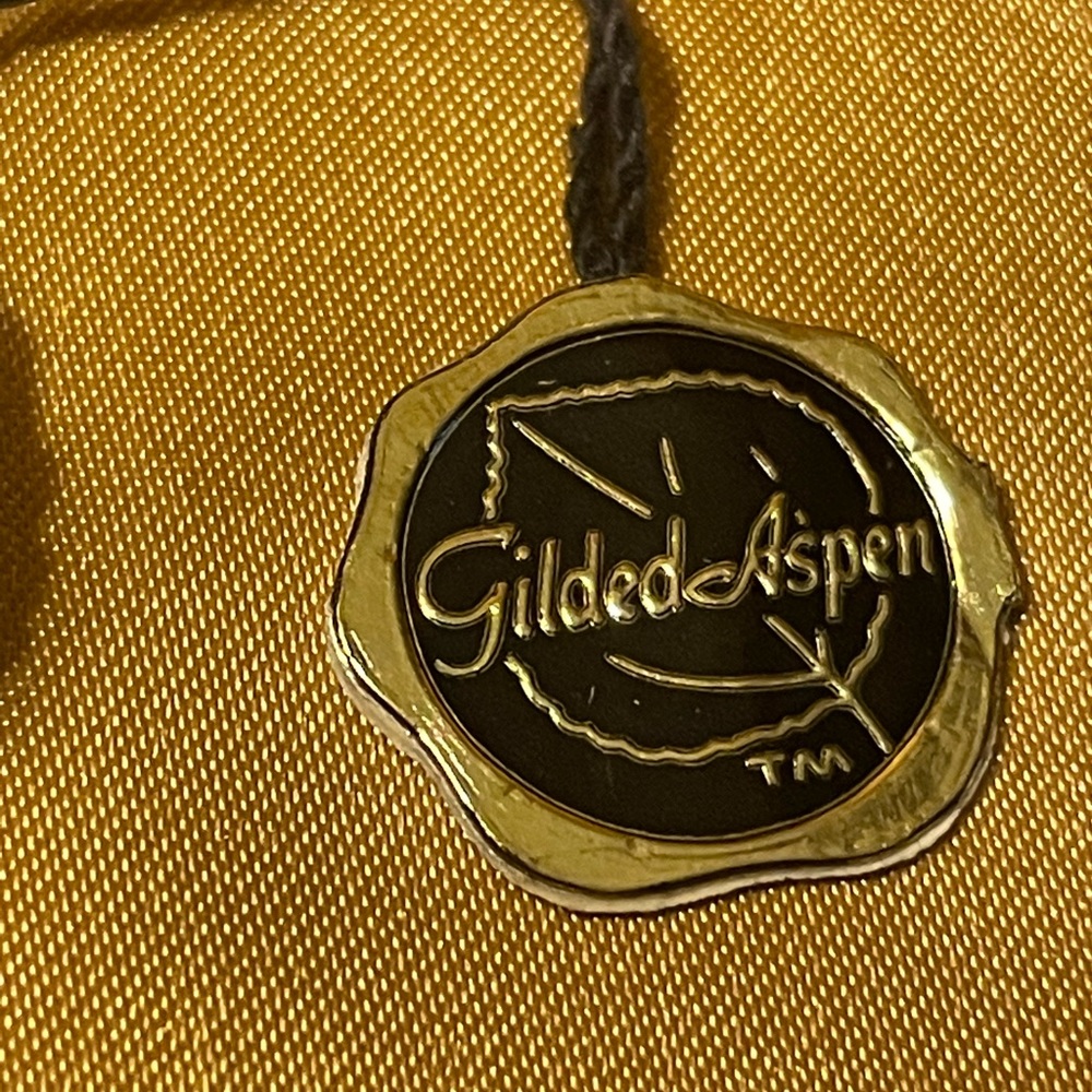 Gilded Aspen- Vintage Leaf Pin, 24 Kt Gold Finish - image 3